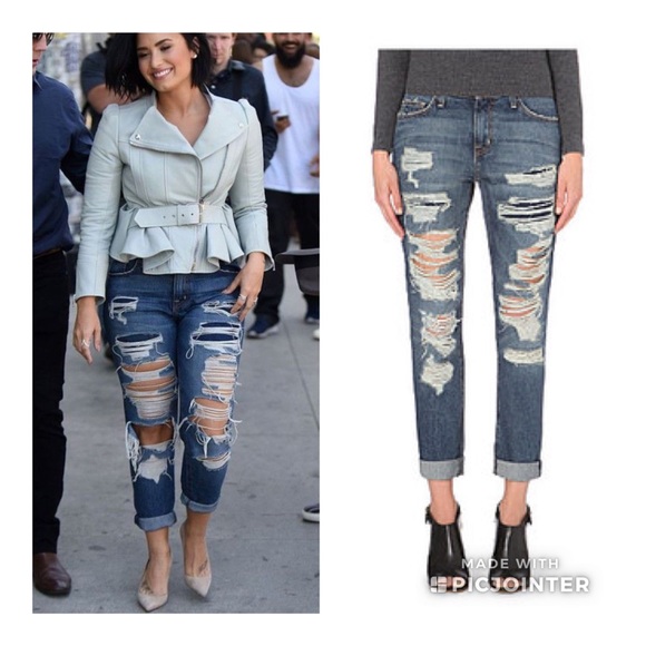 Current/Elliott Denim - CURRENT/ELLIOTT The Fling Boyfriend Shredded Jeans